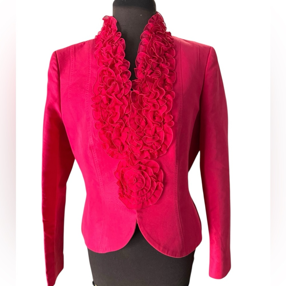 Escada Hot Pink Ruffled Blazer - Picture 4 of 9